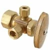 Hot Sale ✔️ BrassCraft CR1901 Series 1/2 x 3/8 x 3/8 in. Compression x OD Compression x OD Compression Knurled Oval Handle Angle Supply Stop Valve in Rough Brass 🛒