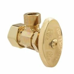 Deals 😉 BrassCraft 1/2 x 3/8 in. Compression x OD Compression Knurled Angle Supply Stop Valve in Polished Brass ⌛