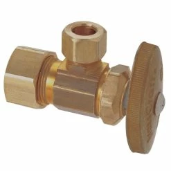Cheapest 🔔 BrassCraft 1/2 x 3/8 in. Compression x OD Compression Knurled Angle Supply Stop Valve in Rough Brass 🔔