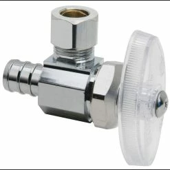 Budget 🎉 BrassCraft BRPX09 Series 1/2 x 1/4 in. F1807 x OD Compression Knurled Oval Handle Angle Supply Stop Valve in Chrome Plated ⭐