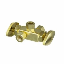 Deals ⌛ PROFLO® 5/8 x 3/8 x 1/4 in. Compression Oval Handle Angle Supply Stop Valve in Rough Brass ⭐