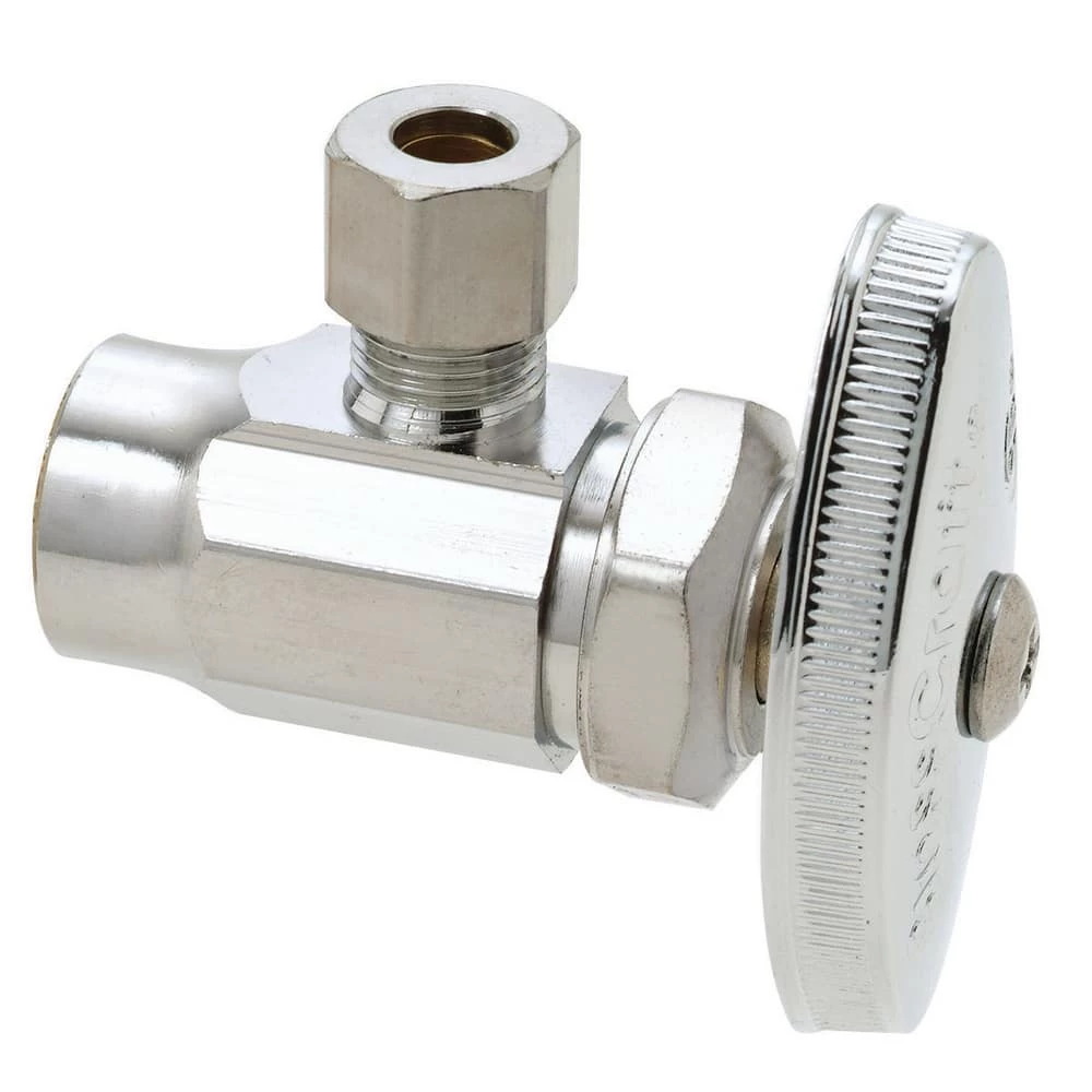 Promo โค๏ธ BrassCraft 1/2 x 3/8 in. Nom Sweat x OD Compression Knurled Handle Straight Supply Stop Valve in Chrome โจ