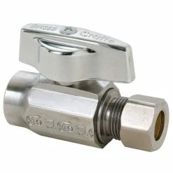 Best Pirce ✨ BrassCraft KT™ Series 1/2 in x 3/8 in Lever Handle Straight Supply Stop Valve in Polished Chrome ⌛