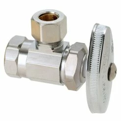 New 😀 BrassCraft OR15 Series 3/8 in. FIPT x OD Compression Knurled Oval Handle Angle Supply Stop Valve in Chrome Plated 🧨