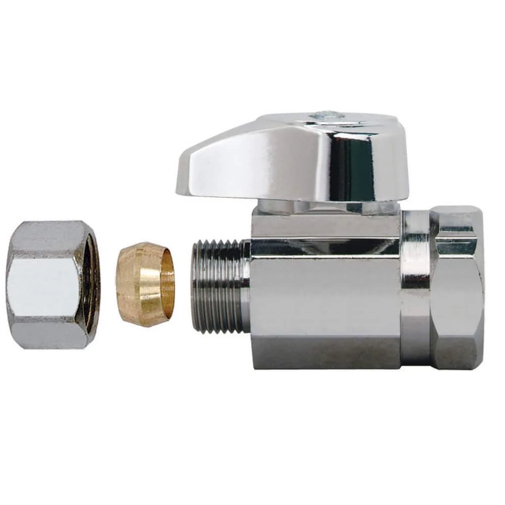Best deal ⌛ BrassCraft G2R12 Series 1/2 x 3/8 in. FIPT x OD Compression Lever Handle Straight Supply Stop Valve in Chrome Plated ✨