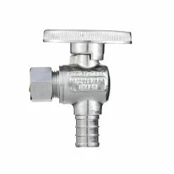 Hot Sale 🛒 Zurn PEX 1/2 x 3/8 in. F1807 x OD Compression Oval Handle Angle Supply Stop Valve in Chrome Plated ✨