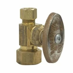 Best Pirce ⭐ BrassCraft OCR14 Series 1/2 x 3/8 in. Compression x OD Compression Knurled Oval Handle Straight Supply Stop Valve in Rough Brass ⭐