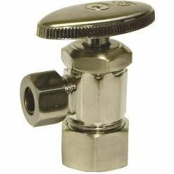 Outlet 👍 PROFLO® 200 Series 5/8 x 3/8 in. Angle Supply Stop Valve in Brushed Nickel ⭐