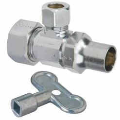 Buy ✨ BrassCraft SCR19 Series 1/2 x 3/8 in. Compression x OD Compression Loose Key Handle Angle Supply Stop Valve in Chrome Plated 🔔