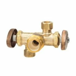 Cheapest 🎉 BrassCraft PR1901DV Series 1/2 x 3/8 x 3/8 in. Solvent Weld x OD Compression x OD Compression Knurled Oval Handle Angle Supply Stop Valve in Rough Brass 🛒