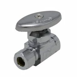 Budget 🛒 PROFLO® 1/2 x 3/8 in. FIPS x OD Compression Oval Straight Supply Stop Valve in Chrome Plated 🎉