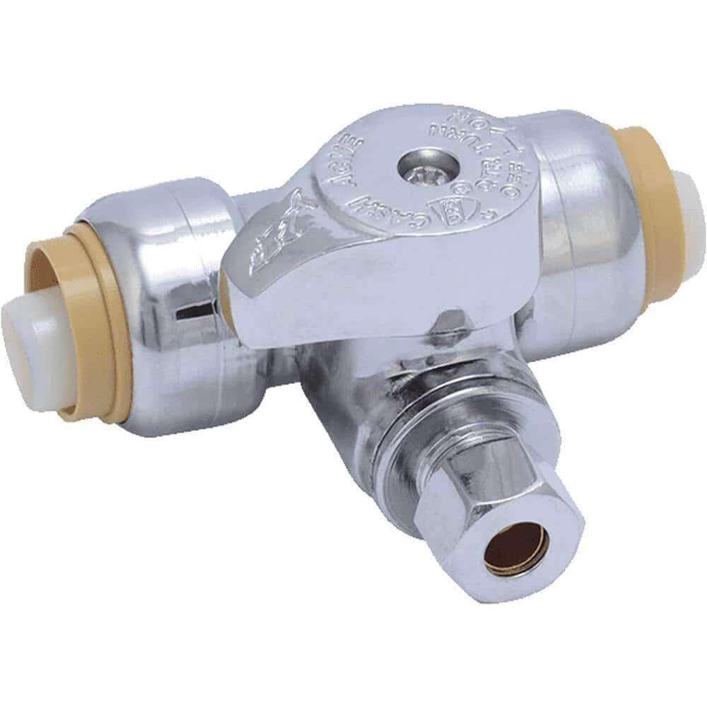 New 🧨 SharkBite® 1/2 in x 1/4 in Lever Handle Straight Supply Stop Valve in Polished Chrome 🤩