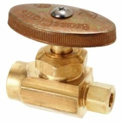 New ⭐ BrassCraft R04 Series 1/2 x 1/4 in. Sweat x Compression Knurled Oval Handle Straight Supply Stop Valve in Rough Brass 🤩
