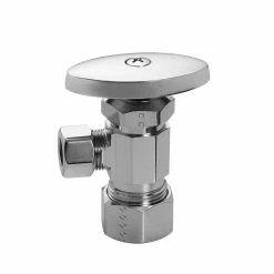Promo 🔥 Brasstech Model 403 1/2 x 3/8 in. Compression x OD Compression Oval Angle Supply Stop Valve in Satin Nickel - PVD 👏