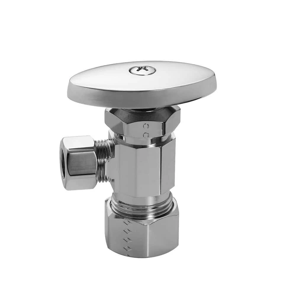Promo ๐ฅ Brasstech Model 403 1/2 x 3/8 in. Compression x OD Compression Oval Angle Supply Stop Valve in Satin Nickel - PVD ๐