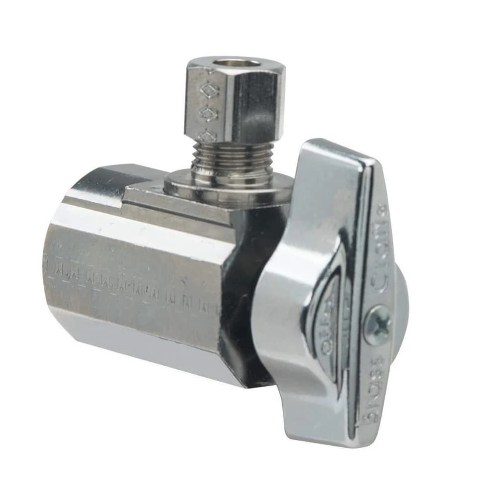 Best Pirce ๐ BrassCraft KTR07X Series 1/2 x 1/4 in. FIPT x OD Compression Lever Handle Angle Supply Stop Valve in Chrome Plated ๐
