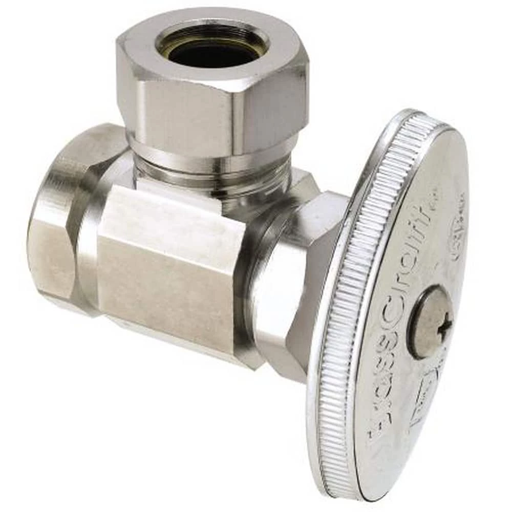 Buy ๐ฅฐ BrassCraft O3301 Series 1/2 in. FIPT x Slip Knurled Oval Handle Angle Supply Stop Valve in Chrome Plated ๐